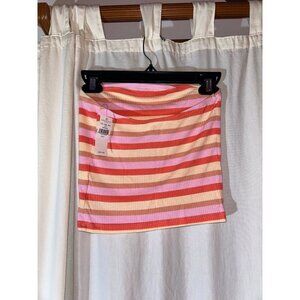 American Eagle Pink, Orange, and Yellow Striped Tube Top Size Small